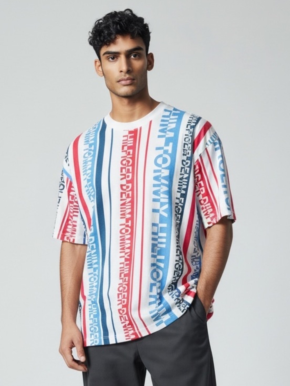 Tommy Hilfiger men’s 100 thick cotton crewneck tea NWOT oversize fit, medium